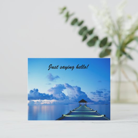 Gewoon gezegde hallo! briefkaart (Staand voorkant)