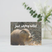 Gewoon gezegde hallo! Prairie Dog Briefkaart (Staand voorkant)