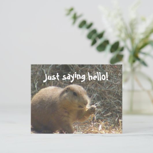 Gewoon gezegde hallo! Prairie Dog Briefkaart (Staand voorkant)