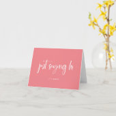 Gewoon Gezegde Hi| Eenvoudig Script roze en wit Kaart (Gele Bloem)