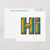 Gewoon Gezegde Hi Flat Note Kaart in goud, groen, Notitiekaartje (Voorkant / Achterkant)