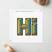 Gewoon Gezegde Hi Flat Note Kaart in goud, groen, Notitiekaartje (Voorkant / Achterkant in situ)