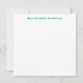 Gewoon Gezegde Hi Flat Note Kaart in goud, groen, Notitiekaartje (Achterkant)