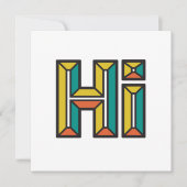 Gewoon Gezegde Hi Flat Note Kaart in goud, groen,  Notitiekaartje (Voorkant)