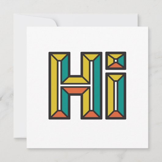 Gewoon Gezegde Hi Flat Note Kaart in goud, groen, Notitiekaartje (Voorkant)