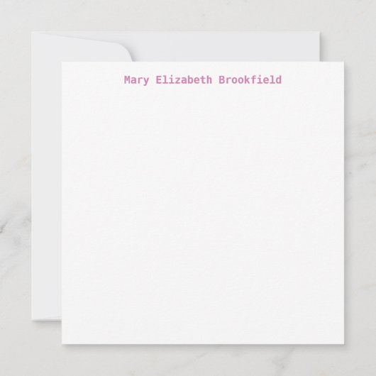 Gewoon Gezegde Hi Flat Note Kaart in roze, blauw, Notitiekaartje (Achterkant)