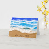 Gewoon Gezegde Hi, Golven op een zandstrand Kaart (Gele Bloem)