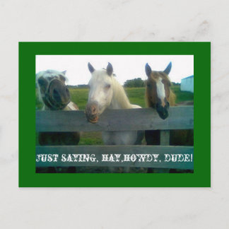 Gewoon gezegde, hooi, howdy, kerel! briefkaart