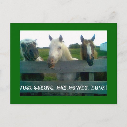 Gewoon gezegde, hooi, howdy, kerel! briefkaart (Voorkant)