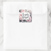 Gewoon gezegend Christelijk Gezegde Bloemen Vierkante Sticker (Tas)