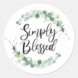 Gewoon gezegend Christelijk Gezegde groen Ronde Sticker
