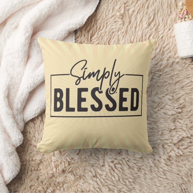 Gewoon gezegend Faith Based Decor Sierkussen (Deken)