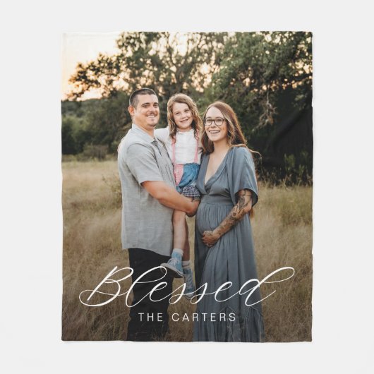 Gewoon gezegend gepersonaliseerde foto deken (Voorkant)