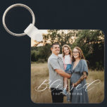 Gewoon gezegend gepersonaliseerde foto Sleutelhang Sleutelhanger<br><div class="desc">Houd uw toetsen veilig en spectaculair met een persoonlijke sleutelhanger. Ontworpen door: Berry Berry Sweet,  Modern Stationery en Personalized Gifts. Bezoek onze website op www.berryberrysweet.com om onze volledige productlijnen te bekijken.</div>