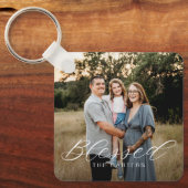 Gewoon gezegend gepersonaliseerde foto Sleutelhang Sleutelhanger (Voorkant)