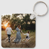 Gewoon gezegend gepersonaliseerde foto Sleutelhang Sleutelhanger (Achterkant)