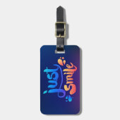 Gewoon glimlach bagagelabel (Voorkant verticaal)