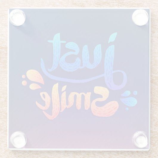 Gewoon glimlach glazen onderzetter (Achterkant)