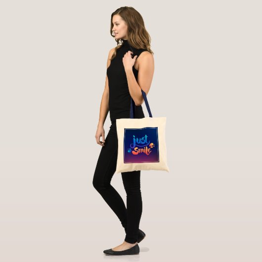 Gewoon glimlach tote bag (Voorkant (model))