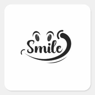 Gewoon glimlachen Blijf glimlachen Meer glimlachen Vierkante Sticker