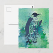 Gewoon glimlachen en golven  briefkaart (Voorkant / Achterkant)