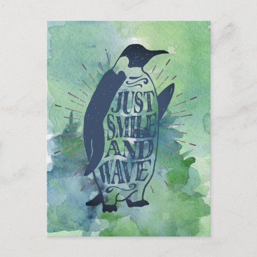 Gewoon glimlachen en golven  briefkaart (Voorkant)