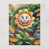 Gewoon glimlachen, lachend gezicht in de wolken, p briefkaart (Voorkant)