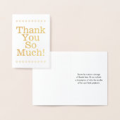 Gewoon goud folie "Heel erg bedankt!" Kaart (Display)