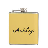 Gewoon goud script gepersonaliseerd heupfles (Voorkant)