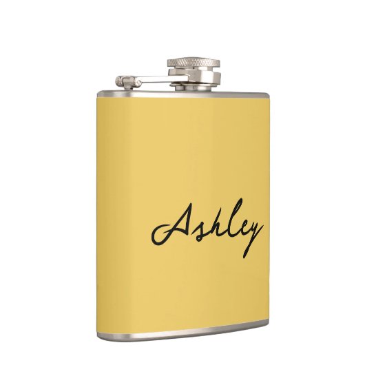 Gewoon goud script gepersonaliseerd heupfles (Rechts)