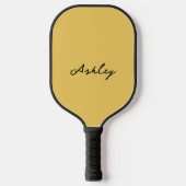 Gewoon goud script gepersonaliseerd pickleball paddle (Voorkant)