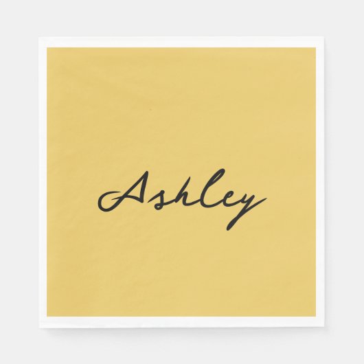 Gewoon goud script gepersonaliseerd servet (Voorkant)