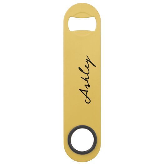 Gewoon goud script gepersonaliseerd speed flessenopener (Voorkant)