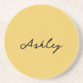 Gewoon goud script gepersonaliseerd zandsteen onderzetter (Voorkant)