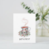 Gewoon grazen, theeslogan,  theebeker rozen briefkaart (Staand voorkant)