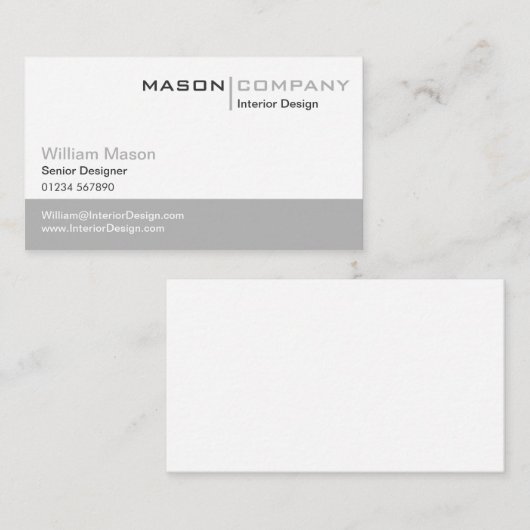 Gewoon grijs en wit, stijlvol Visitekaartje (Voorkant / Achterkant)