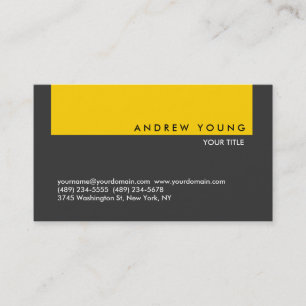 Gewoon grijs Geel Professioneel Visitekaartje