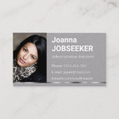 Gewoon grijs klassiek werkzoekende minimaal elegan visitekaartje (Voorkant)