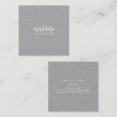 Gewoon grijs kraft modern vierkant minimalistisch  vierkante visitekaartje (Voorkant / Achterkant)