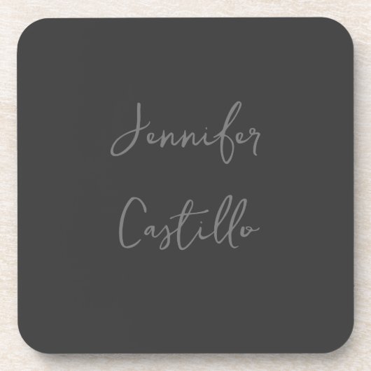 Gewoon grijs Minimalistische moderne kalligrafie Bier Onderzetter (Voorkant)