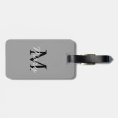 Gewoon Grijs Monogram Aangepaste Naam Bagagelabel (Achterkant horizontaal)