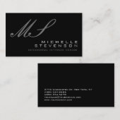 Gewoon grijs monogram Visitekaartje van standaardg (Voorkant / Achterkant)