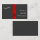 Gewoon grijs rood strepe Visitekaartje (Voorkant / Achterkant)