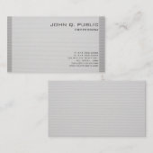 Gewoon grijs Striped Professional stijlvol design Visitekaartje (Voorkant / Achterkant)