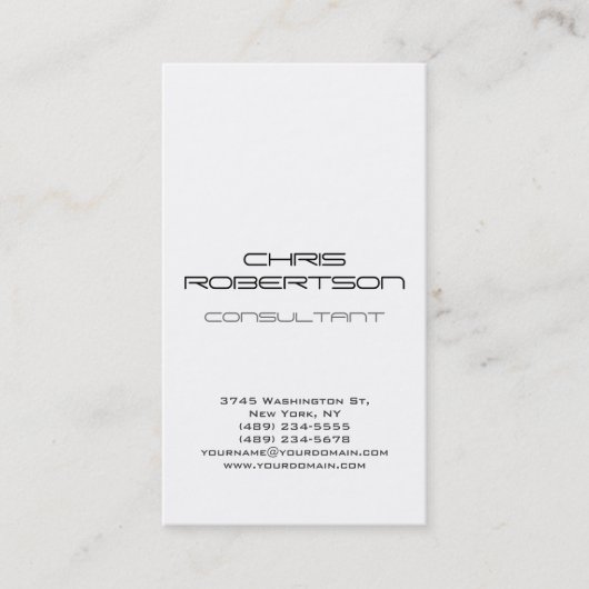 Gewoon grijs wit aantrekkelijk Visitekaartje (Voorkant)