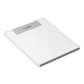 Gewoon grijze witte eenvoudige moderne naam bewerk notitieblok (Schuin)