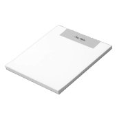 Gewoon grijze witte eenvoudige moderne naam bewerk notitieblok (Linkerzijde)