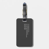 Gewoon grijze zwarte witte monogram Initialen Mode Bagagelabel (Achterkant verticaal)