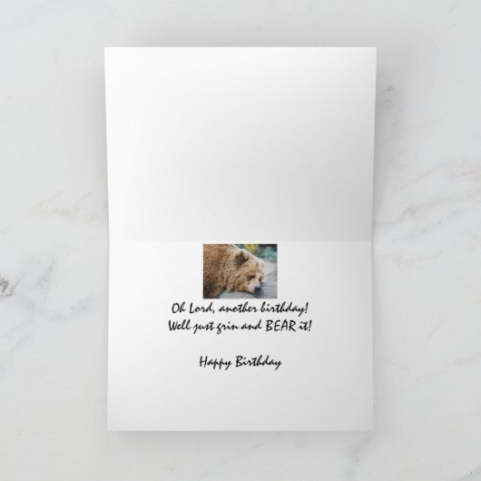 Gewoon Grin en Beer het Fun Birthday Beer Kaart (Binnen)