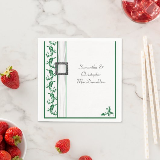 Gewoon groen en wit, traditionele bruiloft servetten (Insitu)